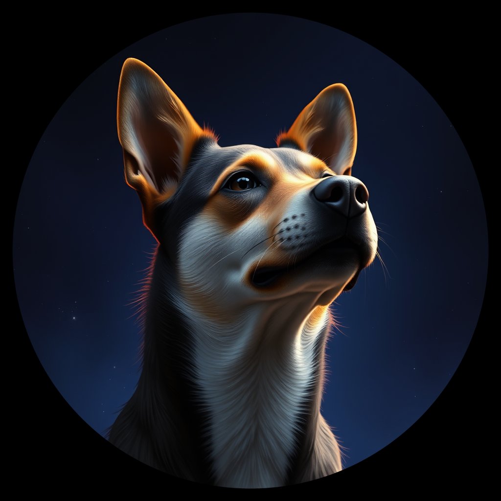Cosmic medallion portrait of C_LzD_C_LzD3, a Liangzhou Dog