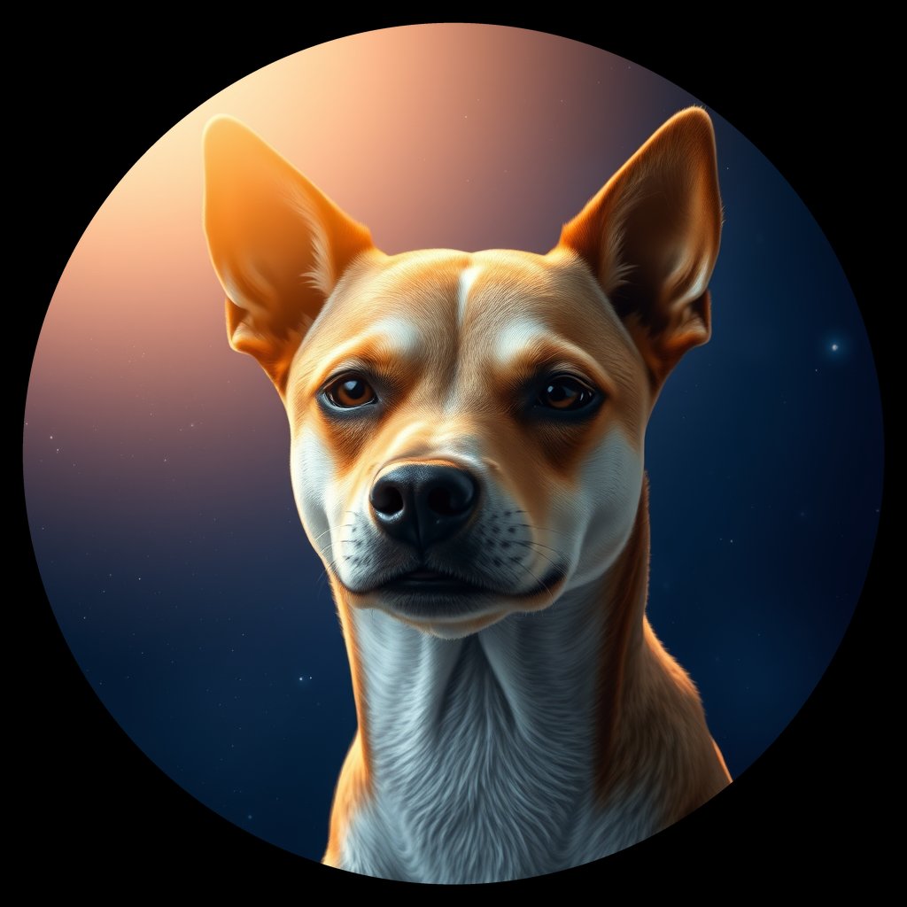 Cosmic medallion portrait of C_LzD_C_LzD5, a Liangzhou Dog