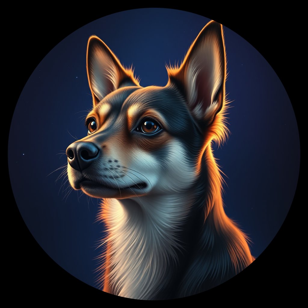 Cosmic medallion portrait of C_LzD_C_LzD6, a Liangzhou Dog