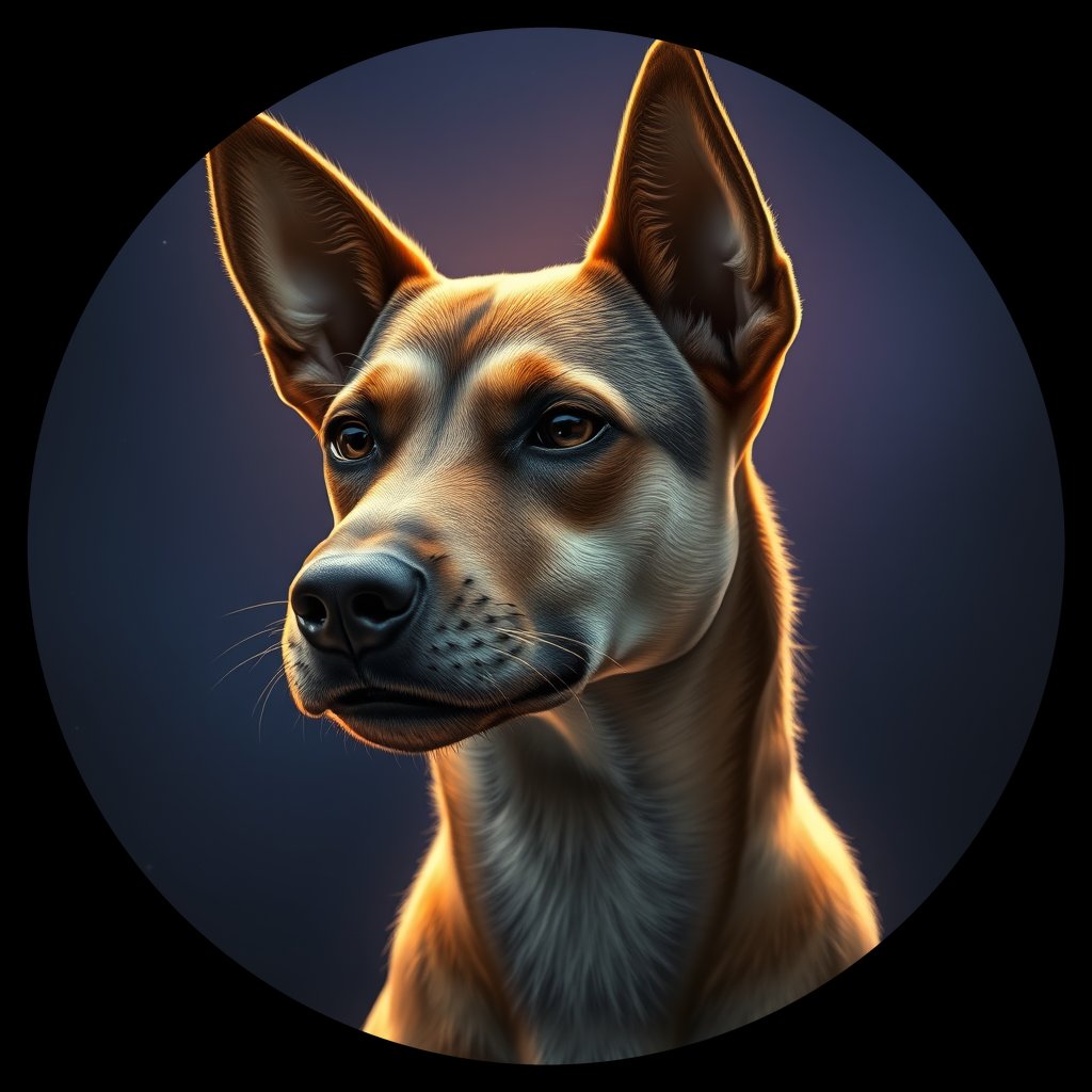 Cosmic medallion portrait of C_LzD_C_LzD8, a Liangzhou Dog