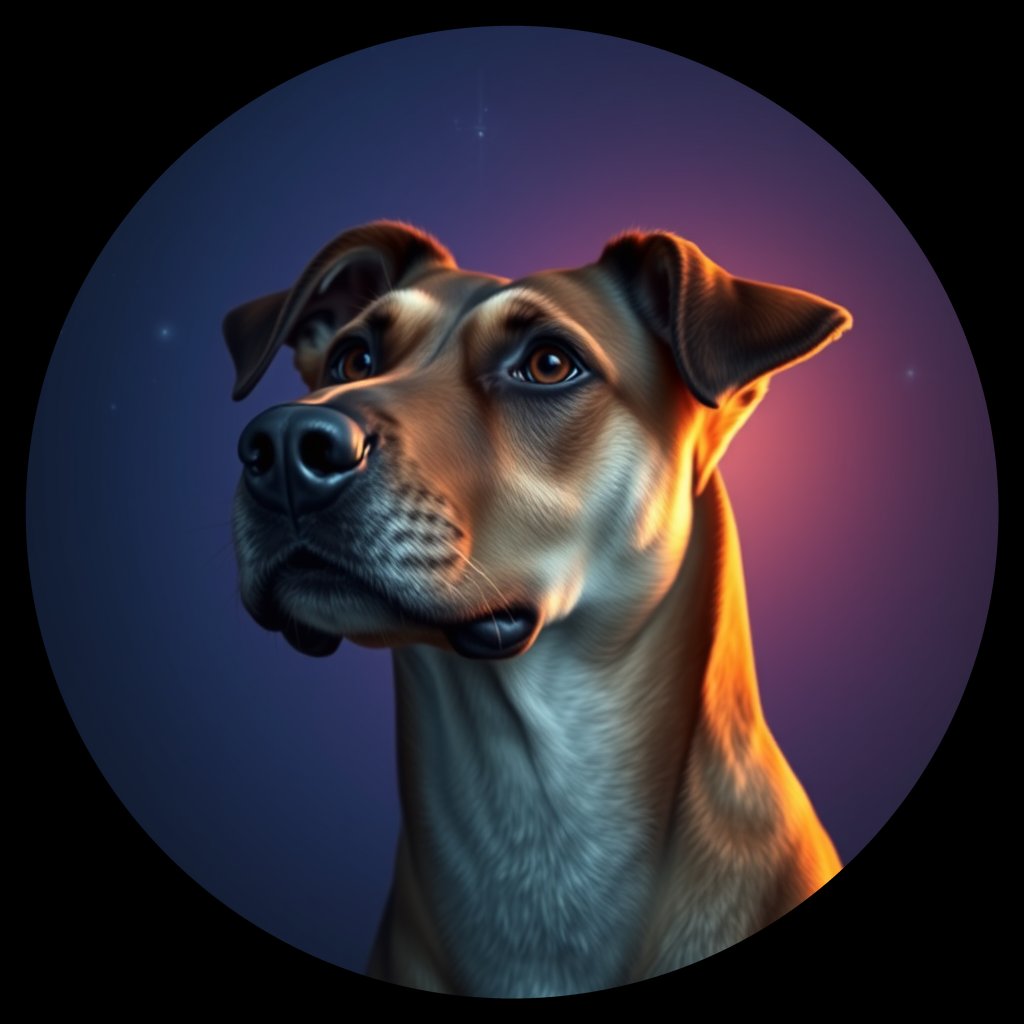 Cosmic medallion portrait of C_LzD_C_LzD9, a Liangzhou Dog