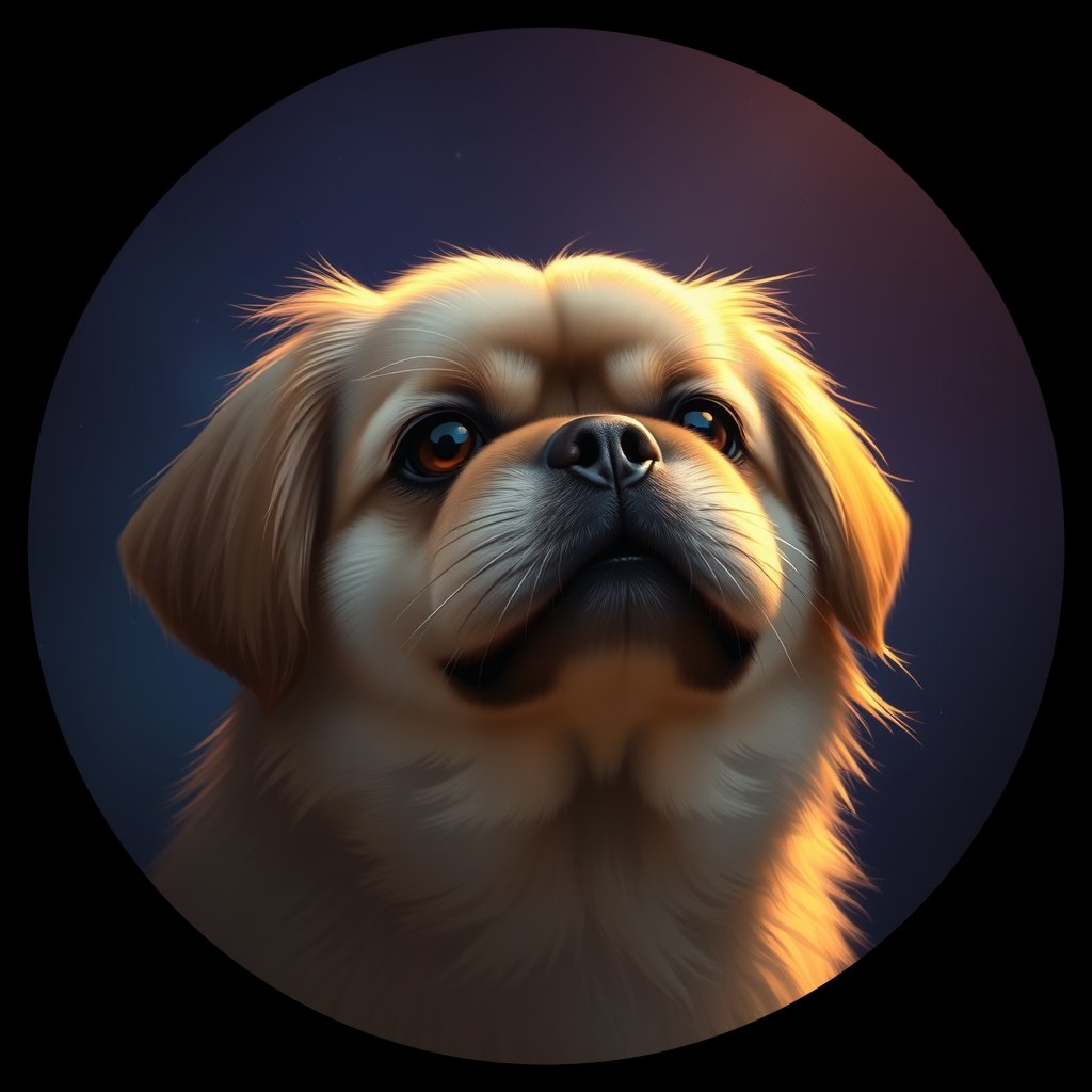 Cosmic medallion portrait of C_Pkg_C_Pkg1, a Pekingese