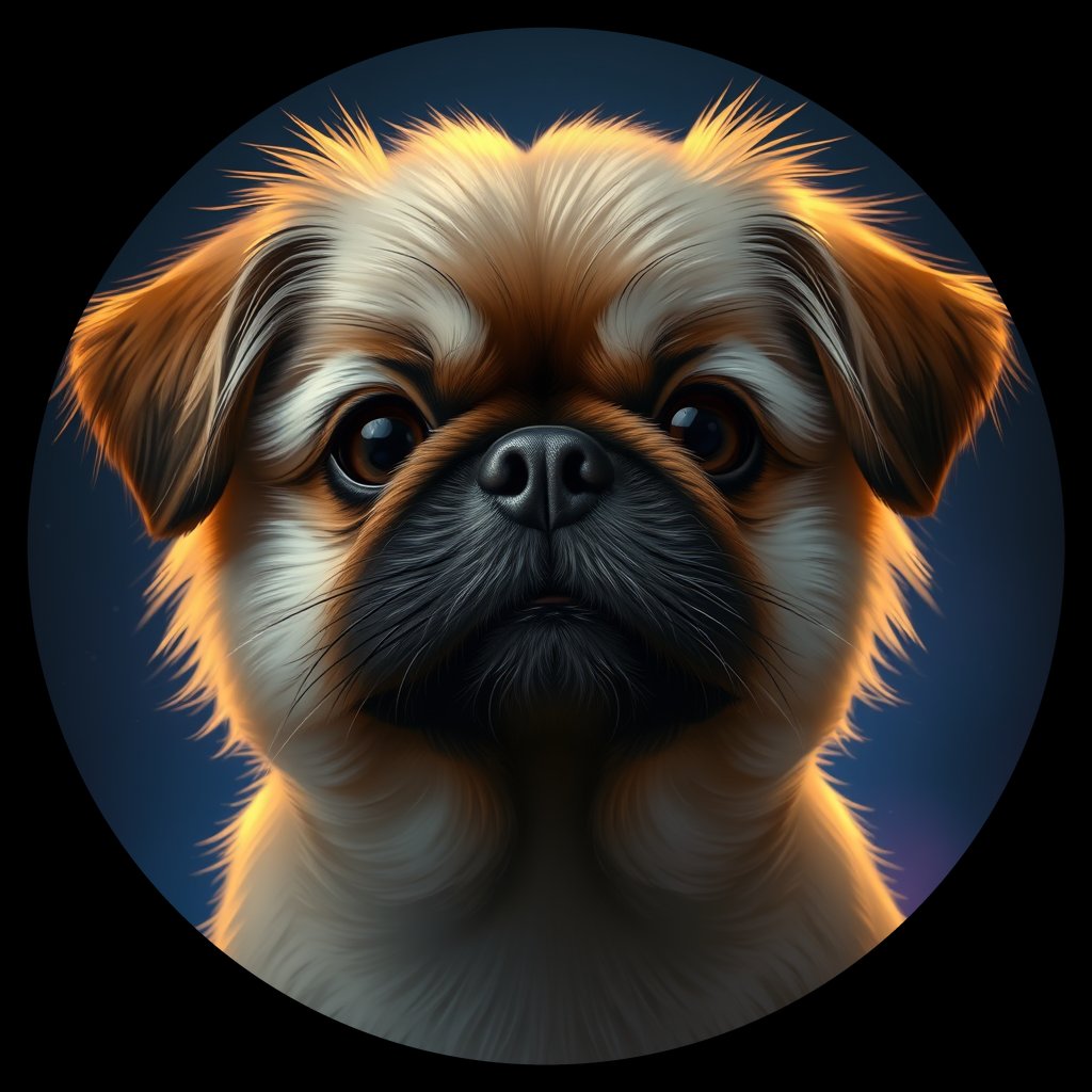 Cosmic medallion portrait of C_Pkg_C_Pkg3, a Pekingese