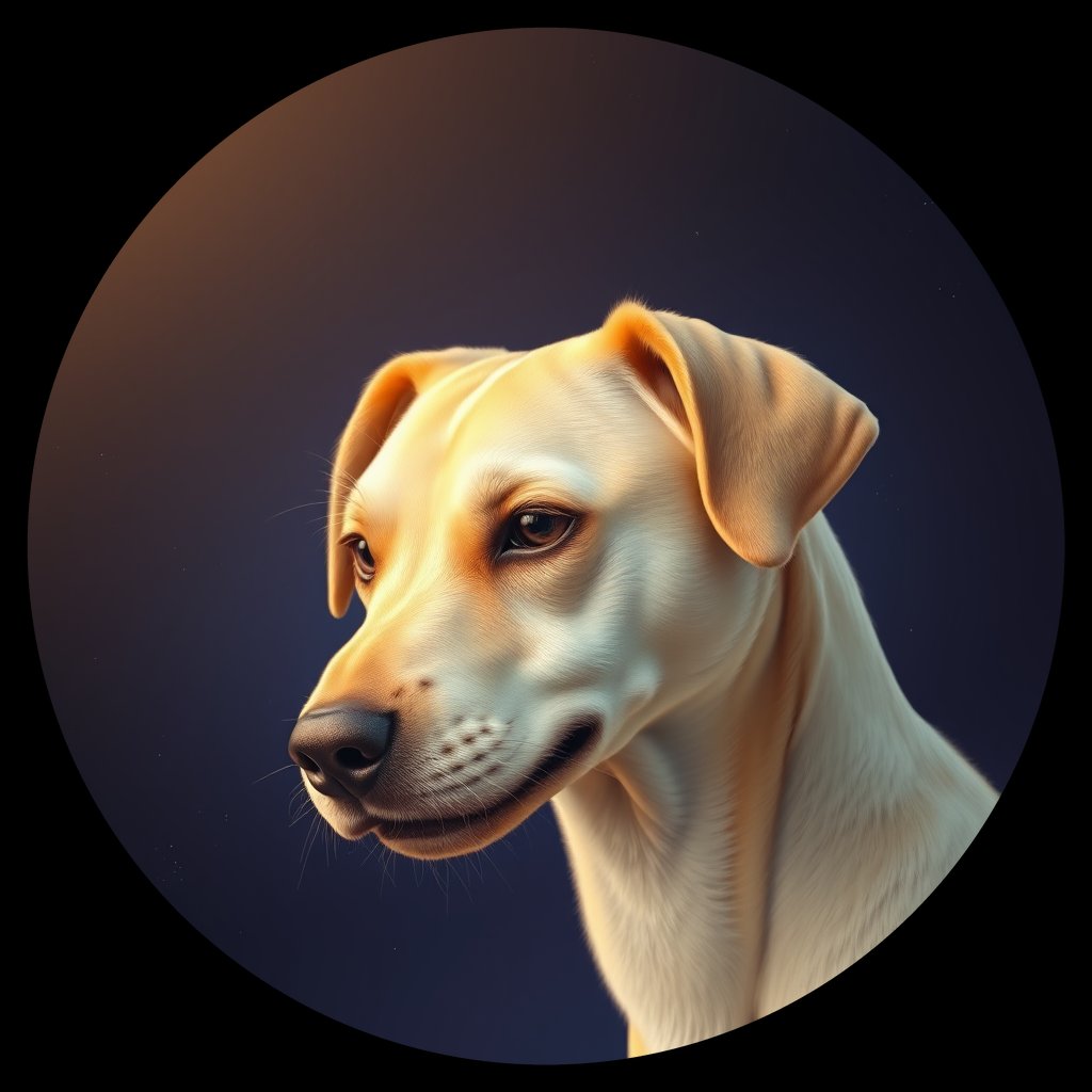 Cosmic medallion portrait of C_QCH_C_QCH10, a Qingchuan Hound