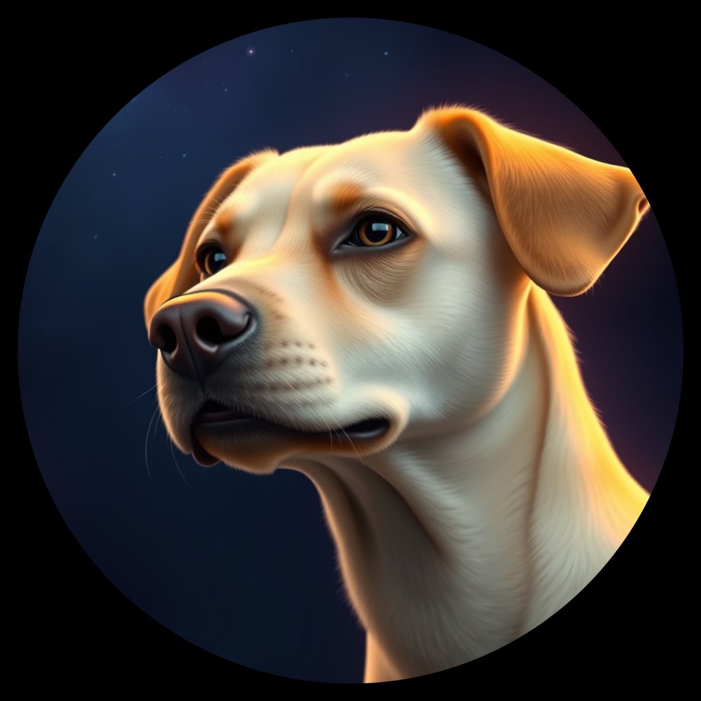 Cosmic medallion portrait of C_QCH_C_QCH11, a Qingchuan Hound