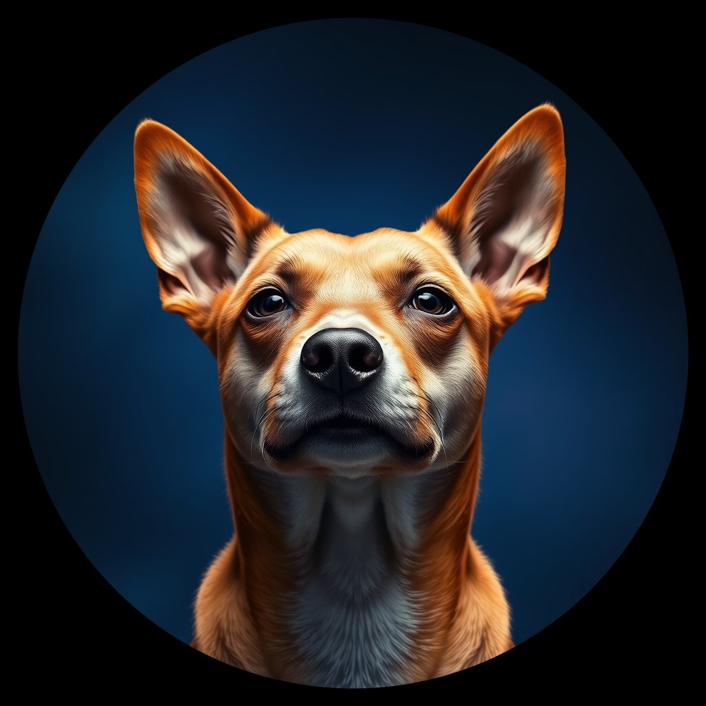 Cosmic medallion portrait of C_QCH_C_QCH12, a Qingchuan Hound