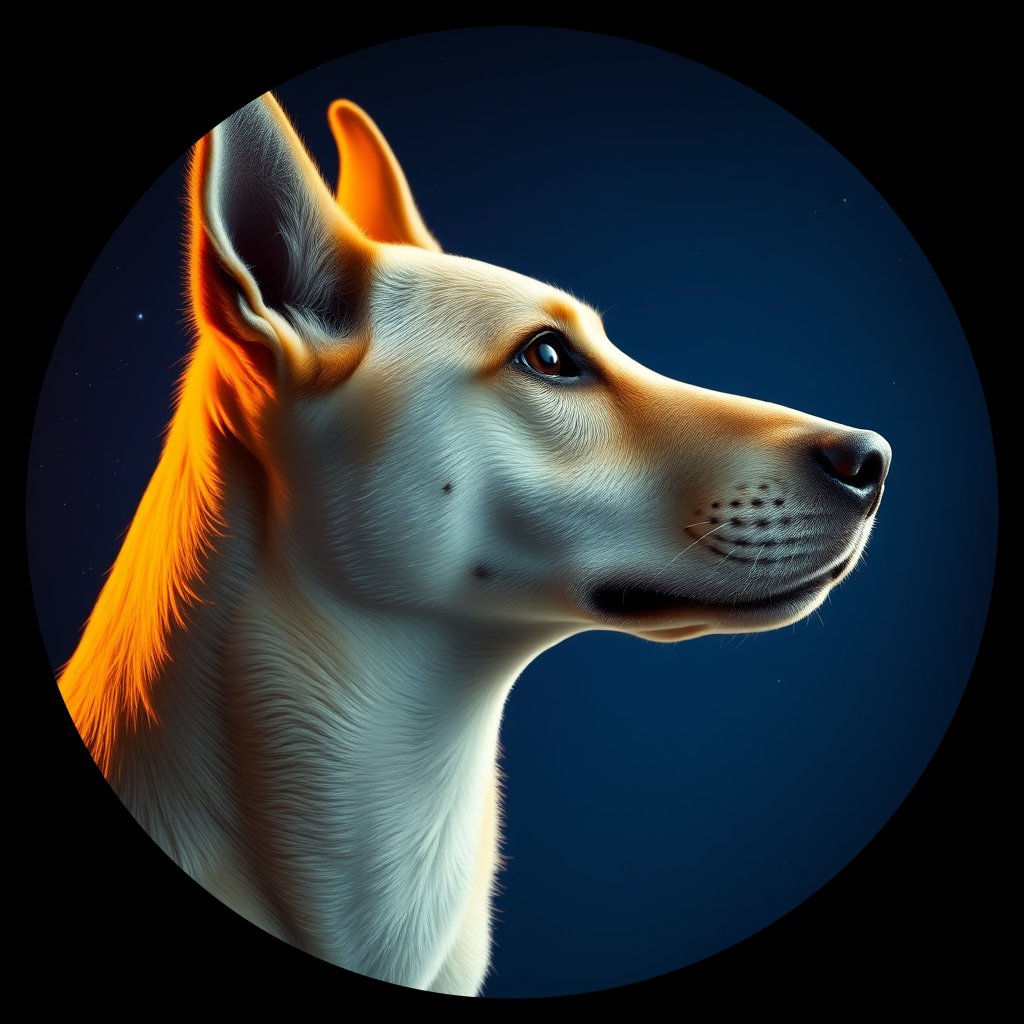 Cosmic medallion portrait of C_QCH_C_QCH4, a Qingchuan Hound