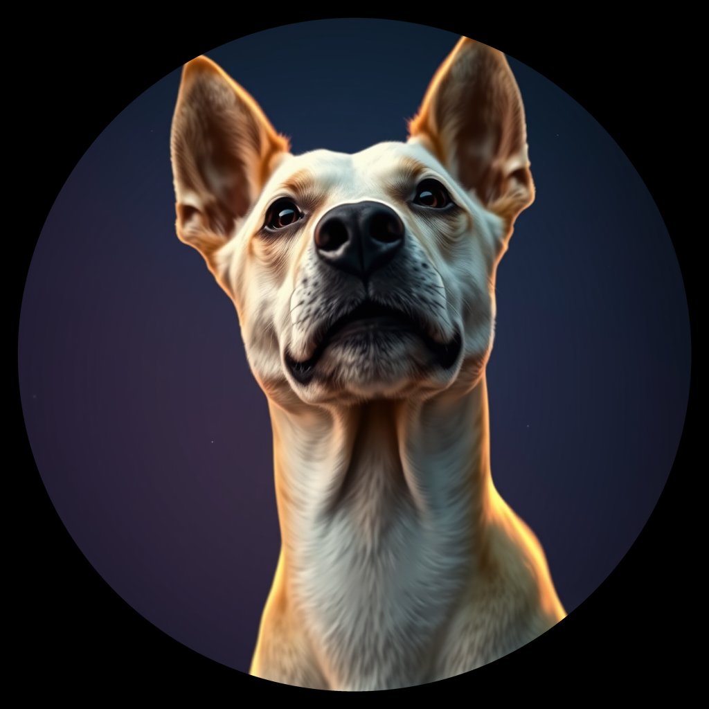 Cosmic medallion portrait of C_QCH_C_QCH5, a Qingchuan Hound