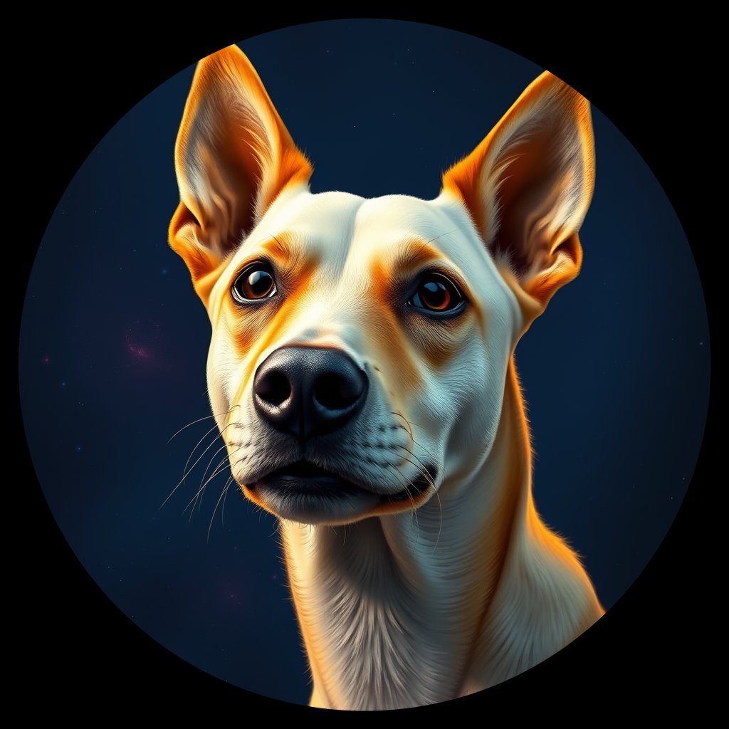 Cosmic medallion portrait of C_QCH_C_QCH6, a Qingchuan Hound
