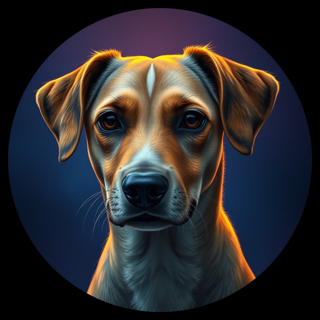 Cosmic medallion portrait of C_XSH_C_XSH11, a Xiasi Hound
