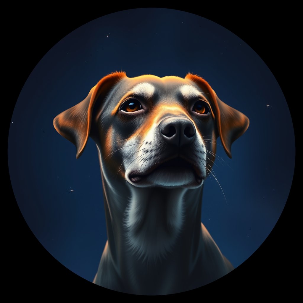 Cosmic medallion portrait of C_XSH_C_XSH12, a Xiasi Hound