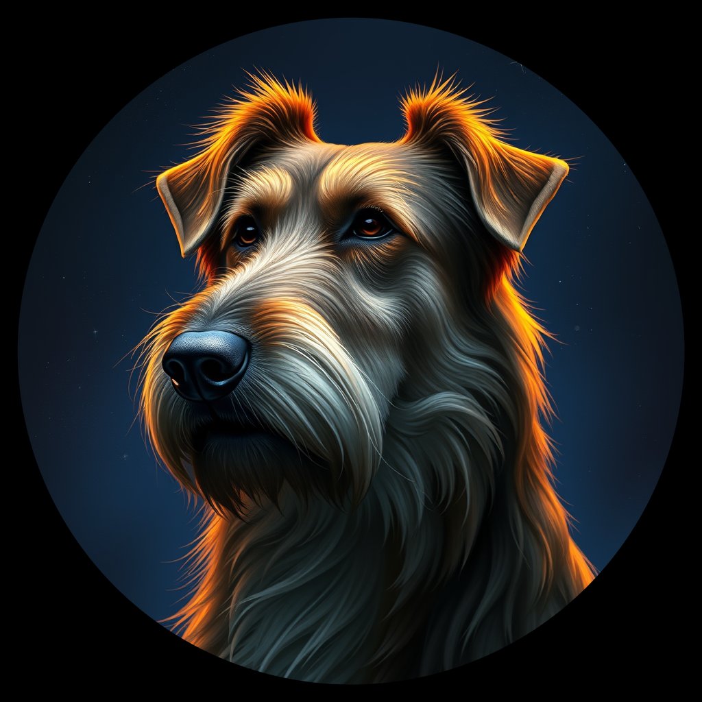 Cosmic medallion portrait of C_XSH_C_XSH4, a Xiasi Hound