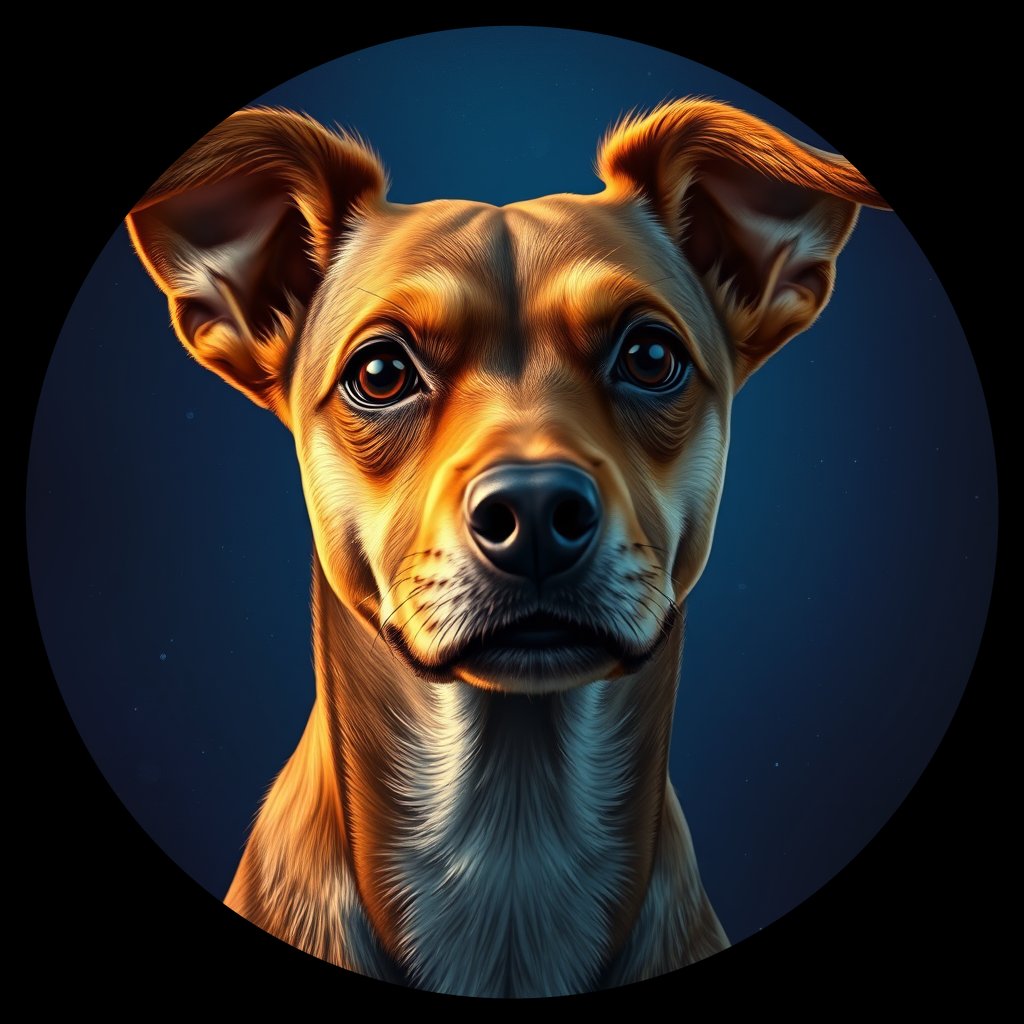 Cosmic medallion portrait of C_XSH_C_XSH6, a Xiasi Hound