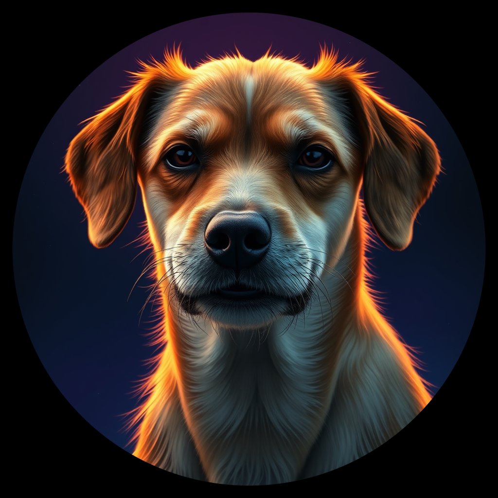 Cosmic medallion portrait of C_XSH_C_XSH7, a Xiasi Hound