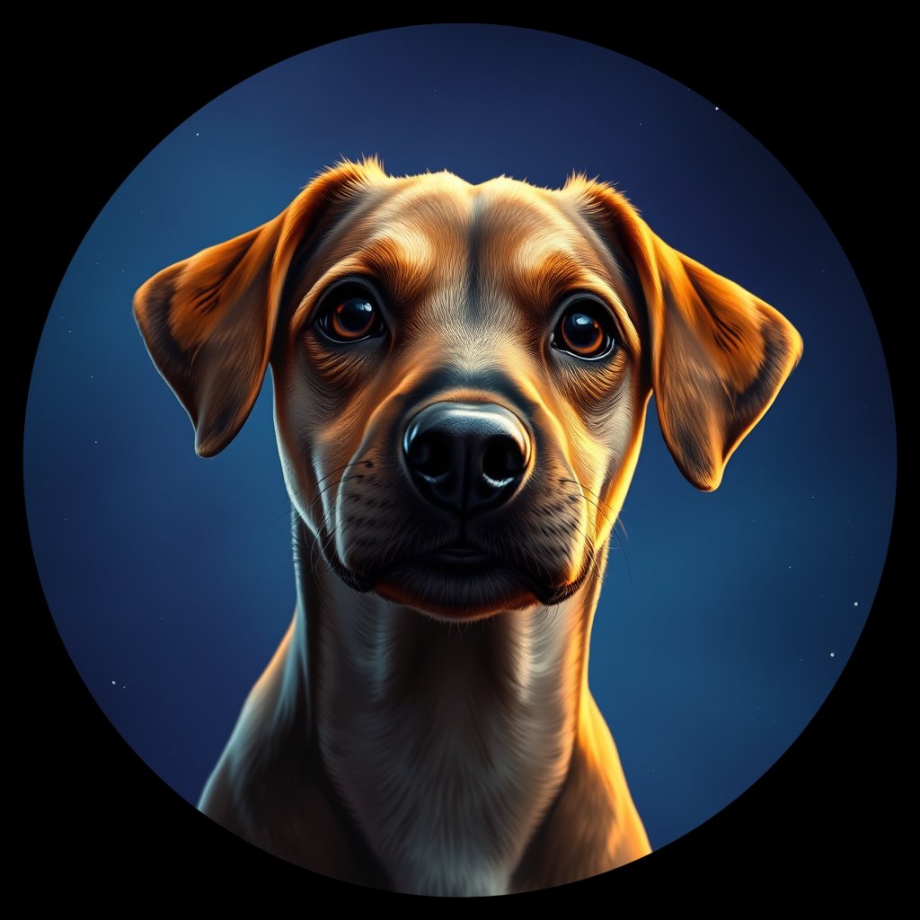 Cosmic medallion portrait of C_XSH_C_XSH9, a Xiasi Hound