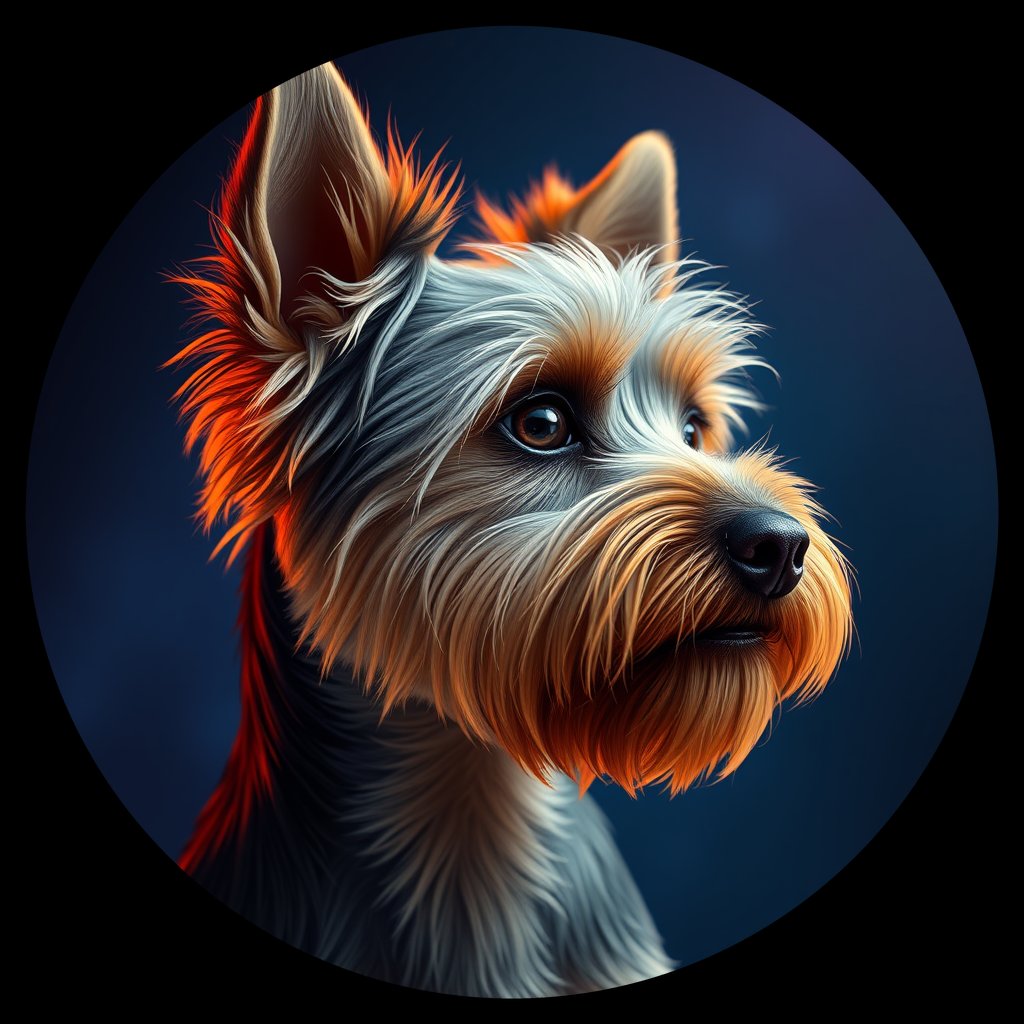 Cosmic medallion portrait of Caroline-Richter-YT_Caroline-Richter-YT, a Yorkshire Terrier