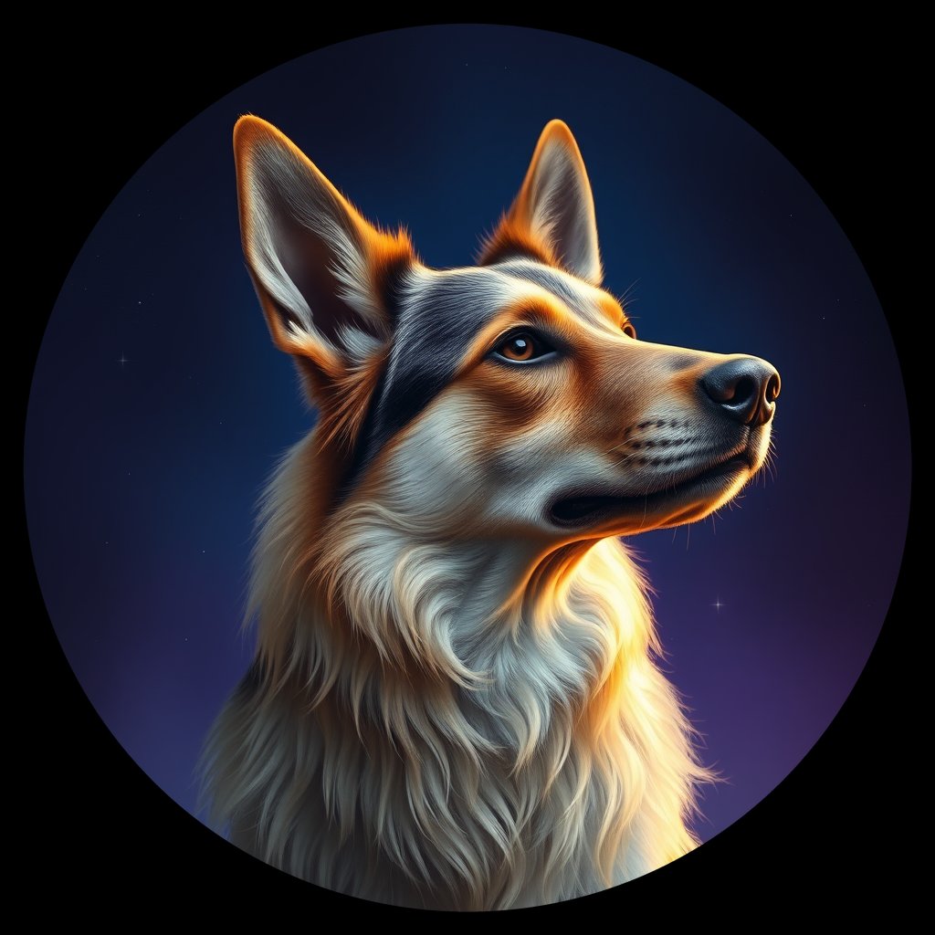 Cosmic medallion portrait of Chern_City_Chern_City_104, a Feral Dog Chernobyl