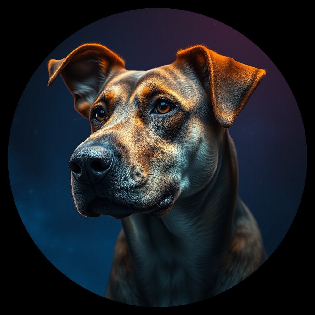 Cosmic medallion portrait of Chern_City_Chern_City_109, a Feral Dog Chernobyl