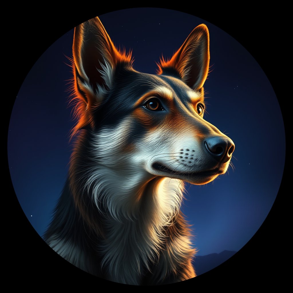 Cosmic medallion portrait of Chern_City_Chern_City_123, a Feral Dog Chernobyl