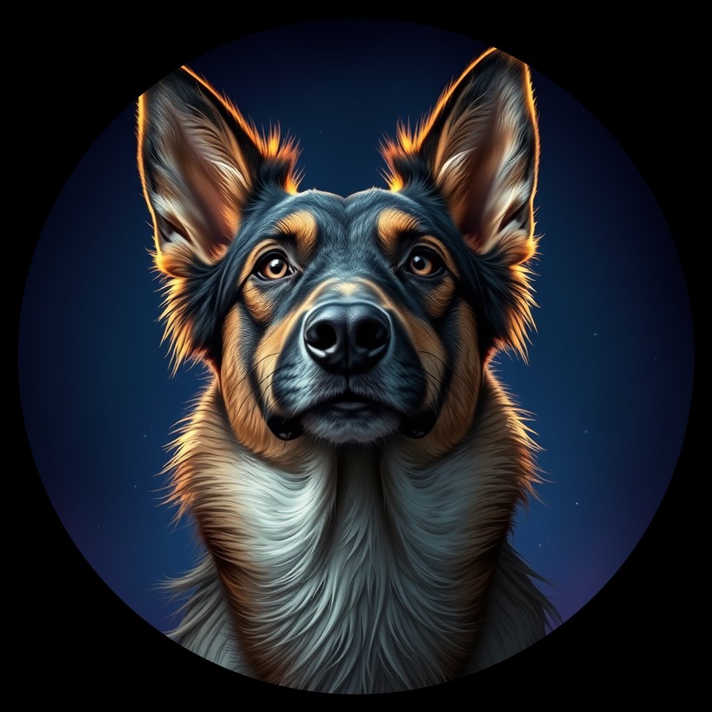 Cosmic medallion portrait of Chern_City_Chern_City_55, a Feral Dog Chernobyl