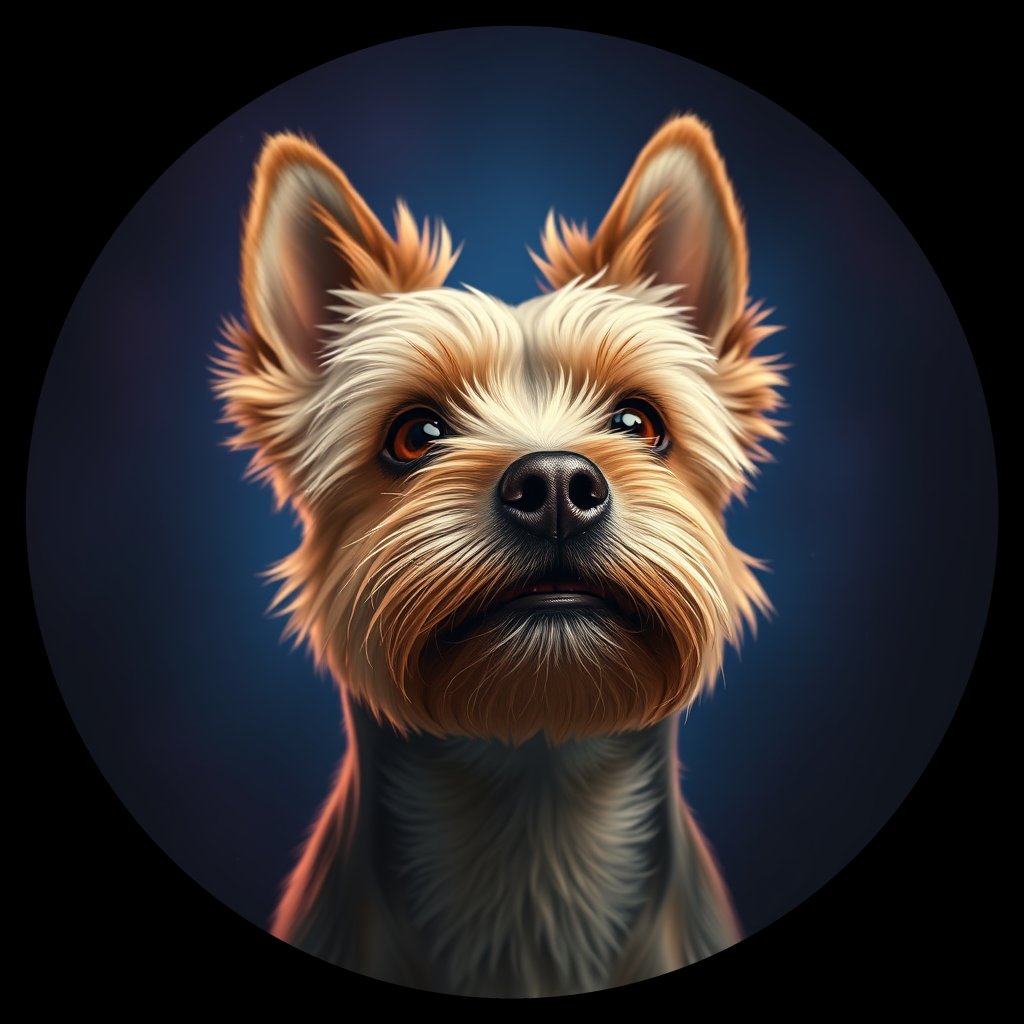 Cosmic medallion portrait of D10-Cindy-Richter-YT_D10-Cindy-Richter-YT, a Yorkshire Terrier