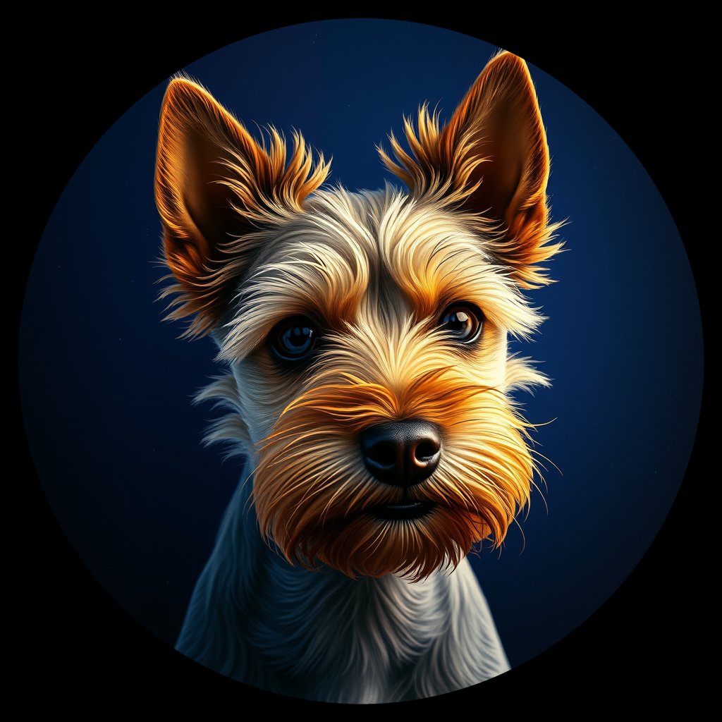 Cosmic medallion portrait of D12-Zack-Pelletier-NT_D12-Zack-Pelletier-NT, a Norfolk Terrier