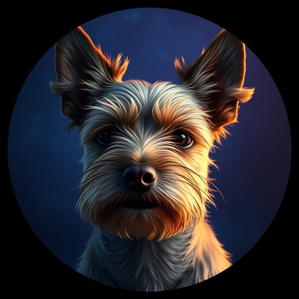 Cosmic medallion portrait of D4-Cindy-CT_D4-Cindy-CT, a Cairn Terrier