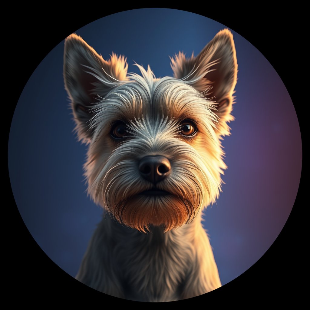 Cosmic medallion portrait of D5-Gem-R-CT_D5-Gem-R-CT, a Cairn Terrier
