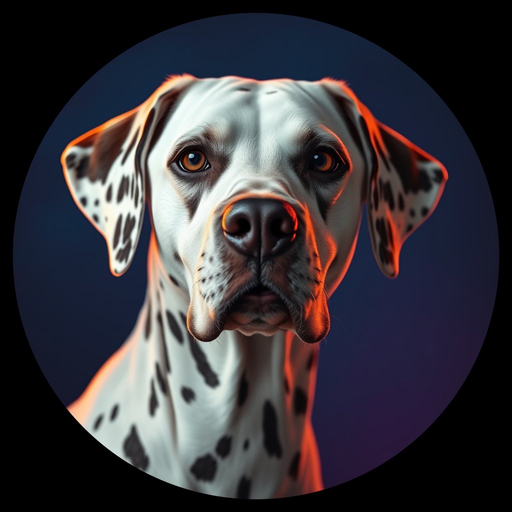 Cosmic medallion portrait of DAL11_DAL11, a Dalmatian