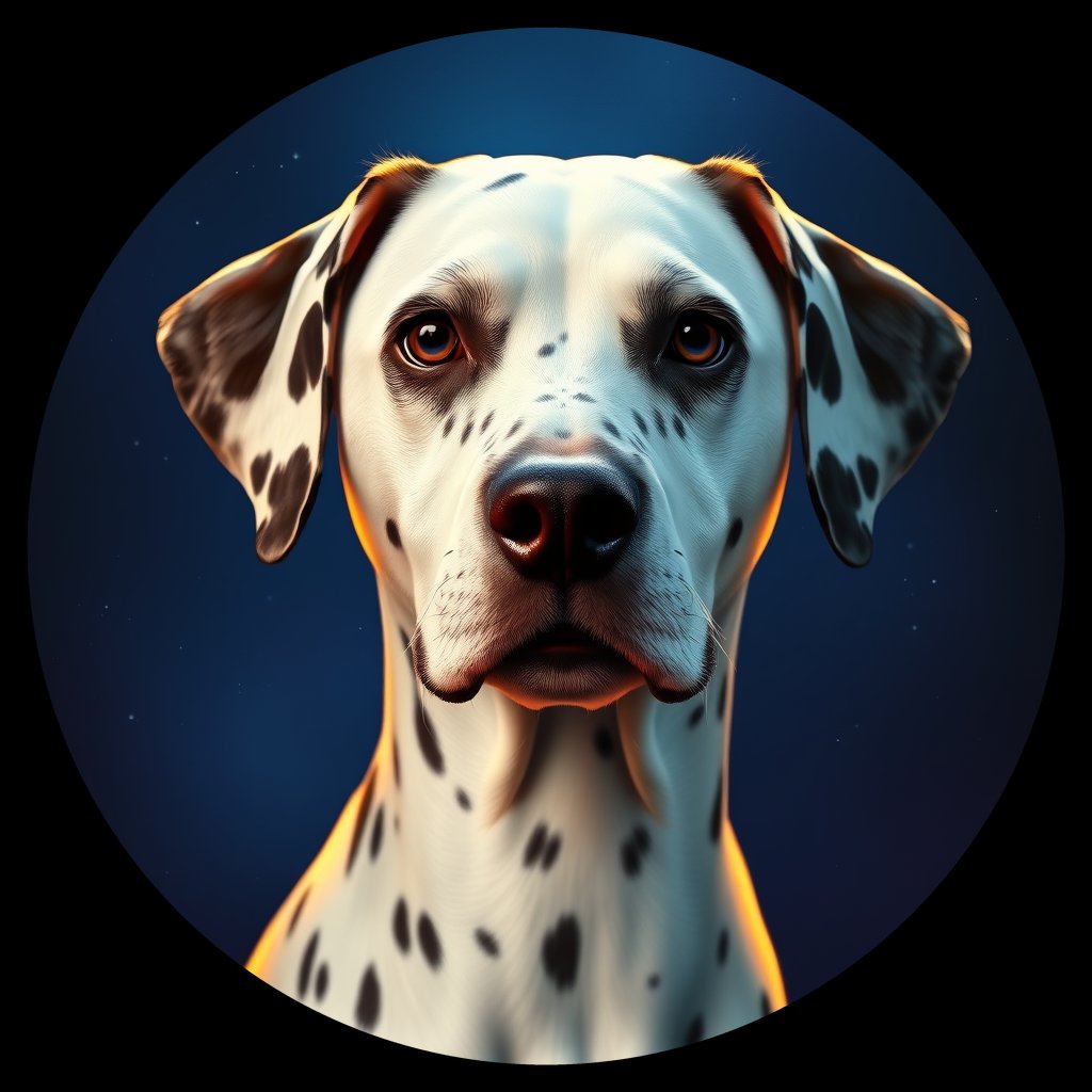 Cosmic medallion portrait of DAL21_DAL21, a Dalmatian