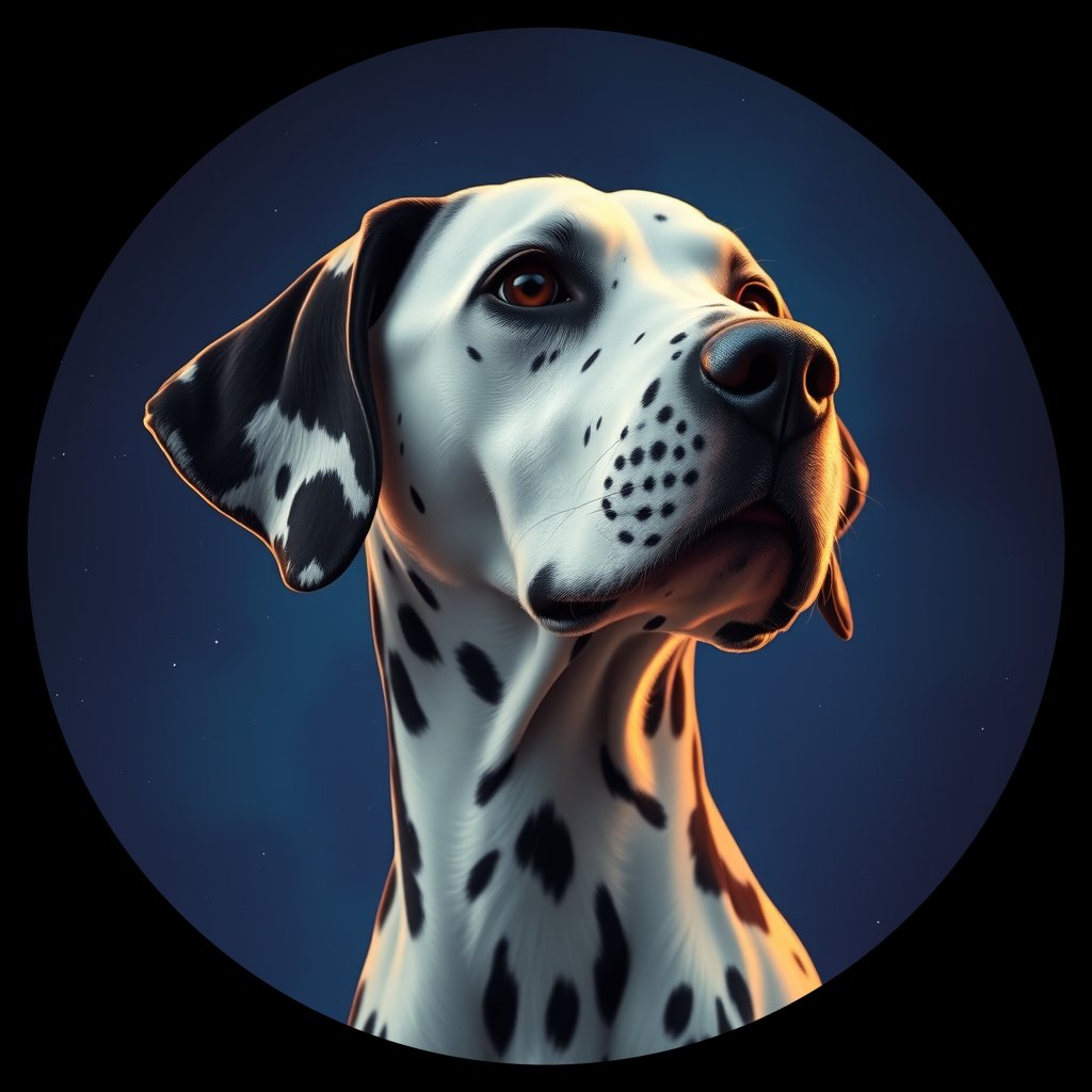 Cosmic medallion portrait of DAL22_DAL22, a Dalmatian