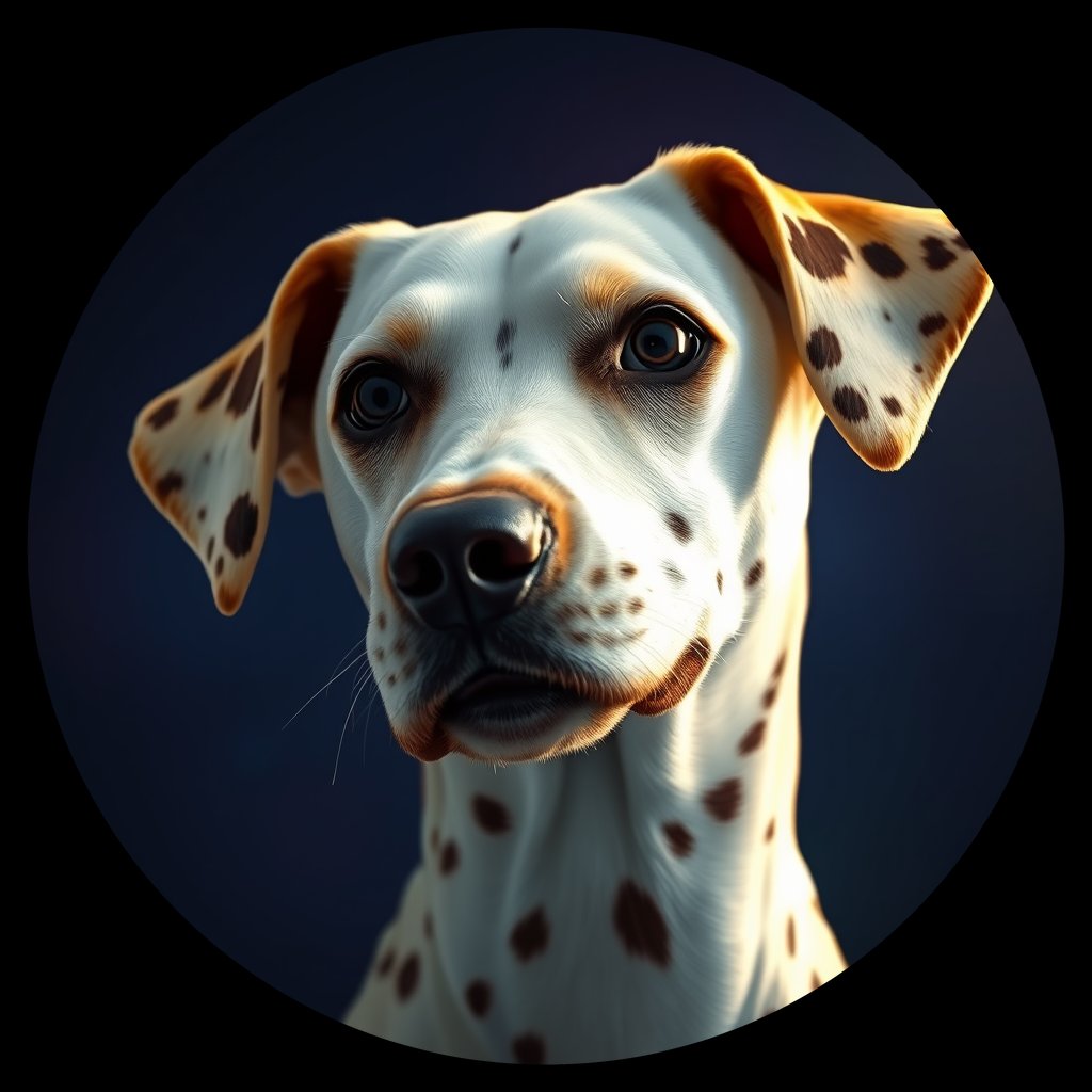 Cosmic medallion portrait of DAL25_DAL25, a Dalmatian
