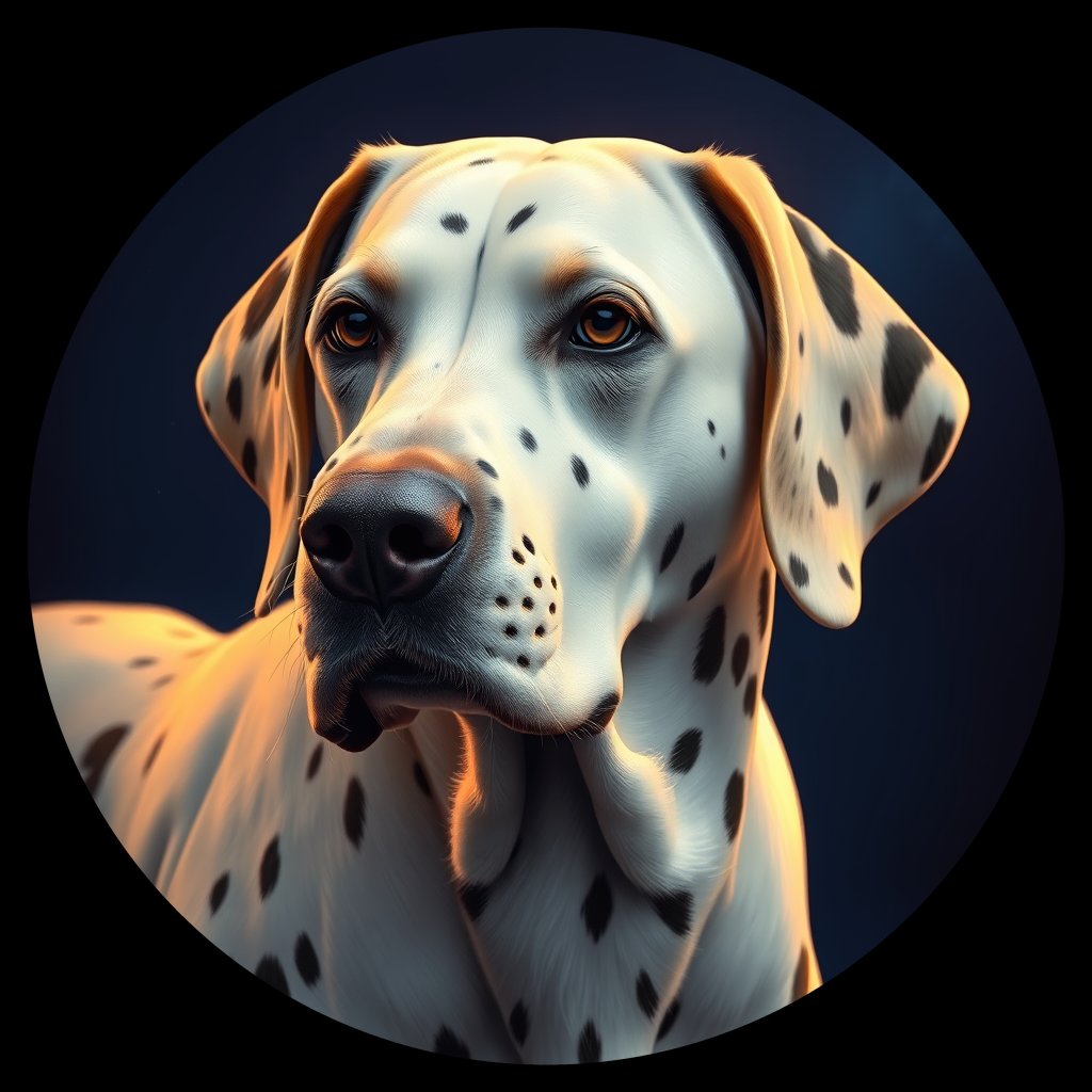 Cosmic medallion portrait of DAL2_DAL2, a Dalmatian