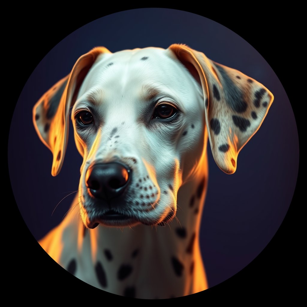 Cosmic medallion portrait of DAL30_DAL30, a Dalmatian