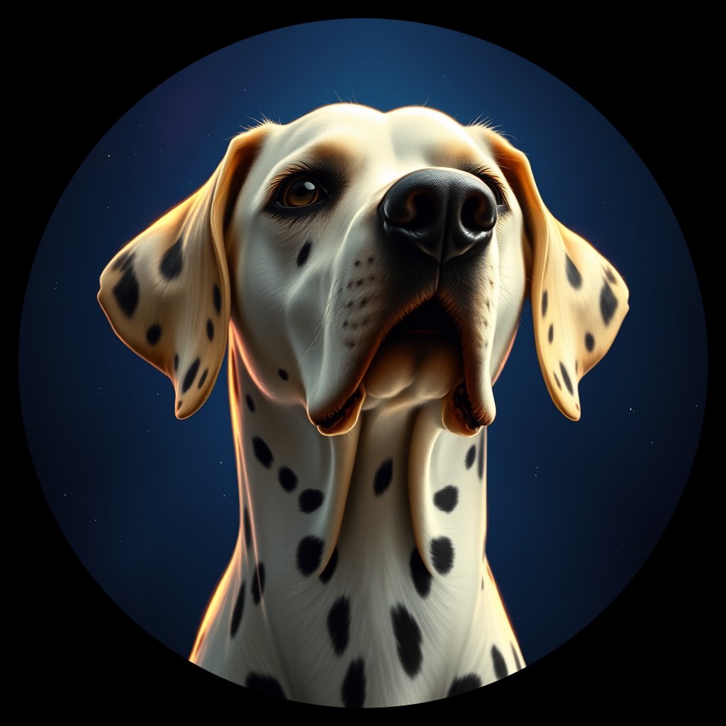 Cosmic medallion portrait of DAL31_DAL31, a Dalmatian