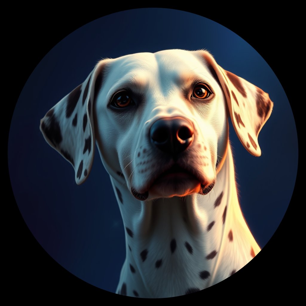 Cosmic medallion portrait of DAL32_DAL32, a Dalmatian