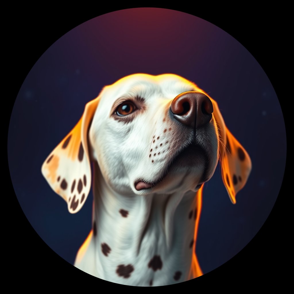Cosmic medallion portrait of DAL51_DAL51, a Dalmatian