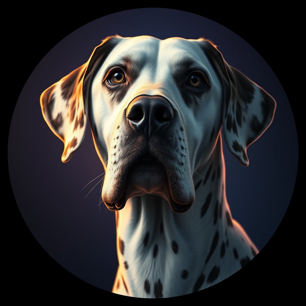 Cosmic medallion portrait of DAL57_DAL57, a Dalmatian