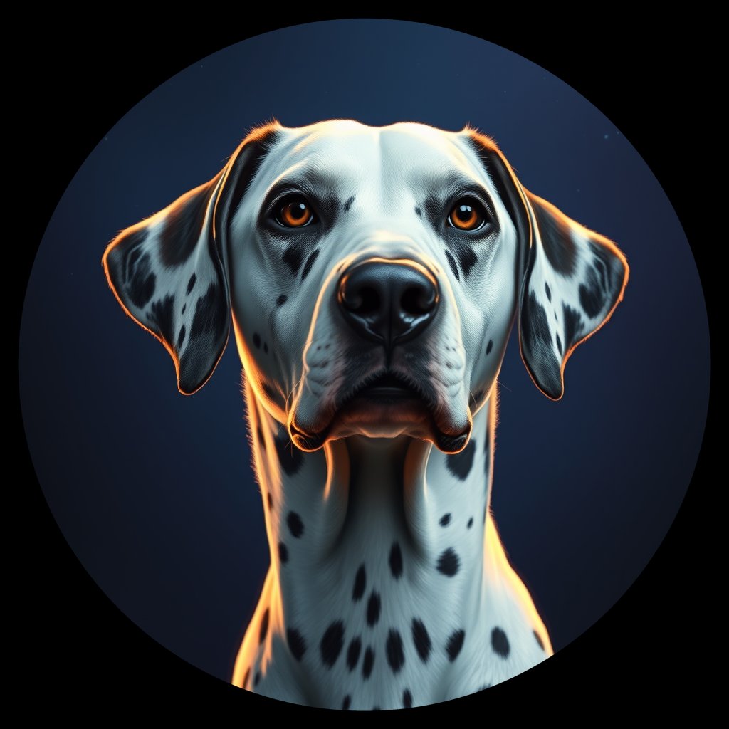 Cosmic medallion portrait of DAL64_DAL64, a Dalmatian