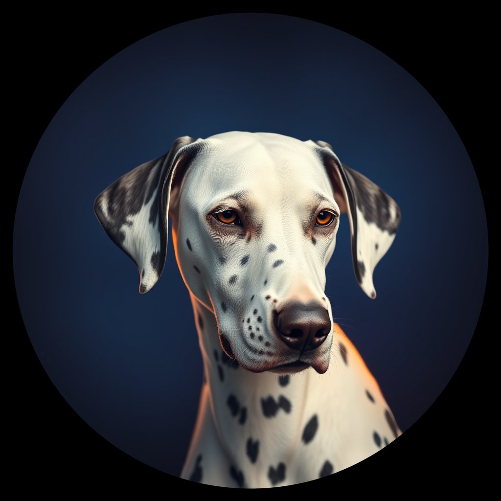 Cosmic medallion portrait of DAL65_DAL65, a Dalmatian