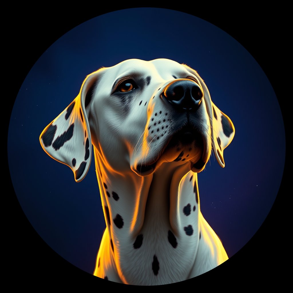 Cosmic medallion portrait of DAL67_DAL67, a Dalmatian