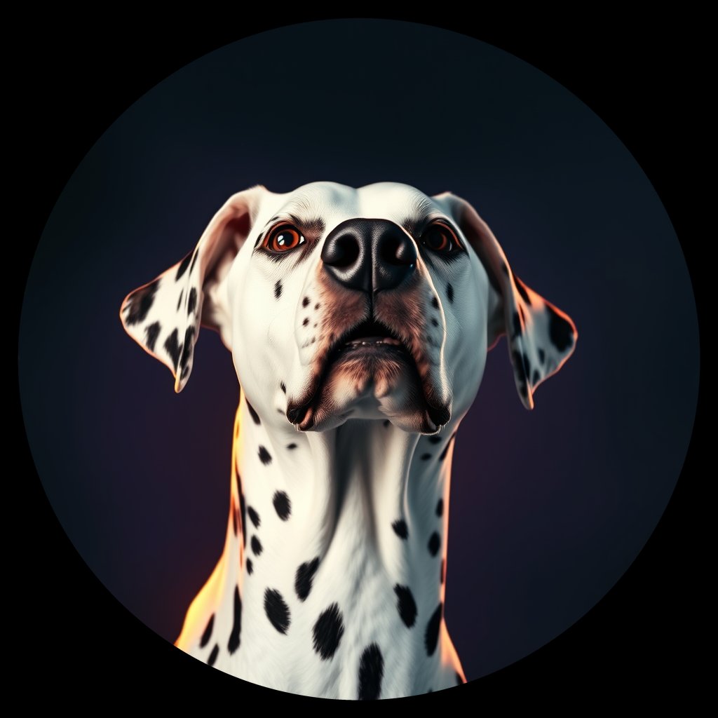 Cosmic medallion portrait of DAL7_DAL7, a Dalmatian
