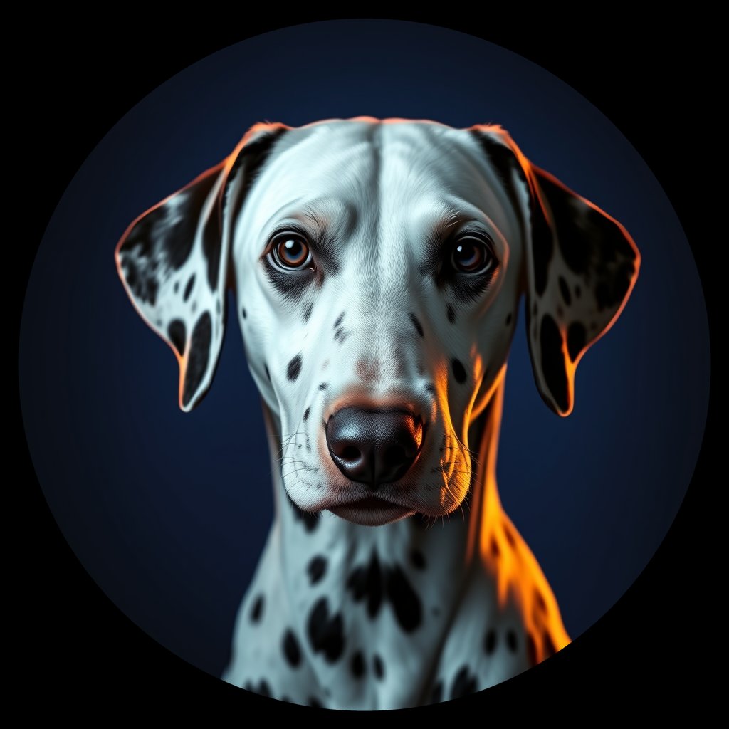Cosmic medallion portrait of DAL93_DAL93, a Dalmatian