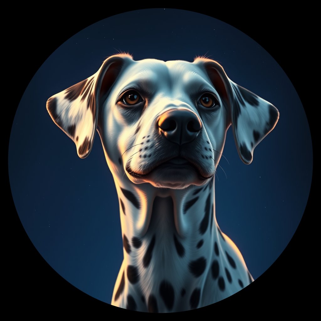 Cosmic medallion portrait of DAL94_DAL94, a Dalmatian