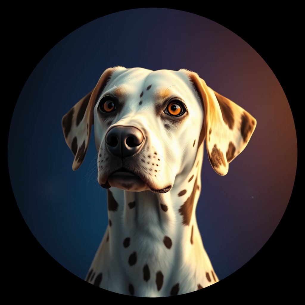 Cosmic medallion portrait of DAL95_DAL95, a Dalmatian