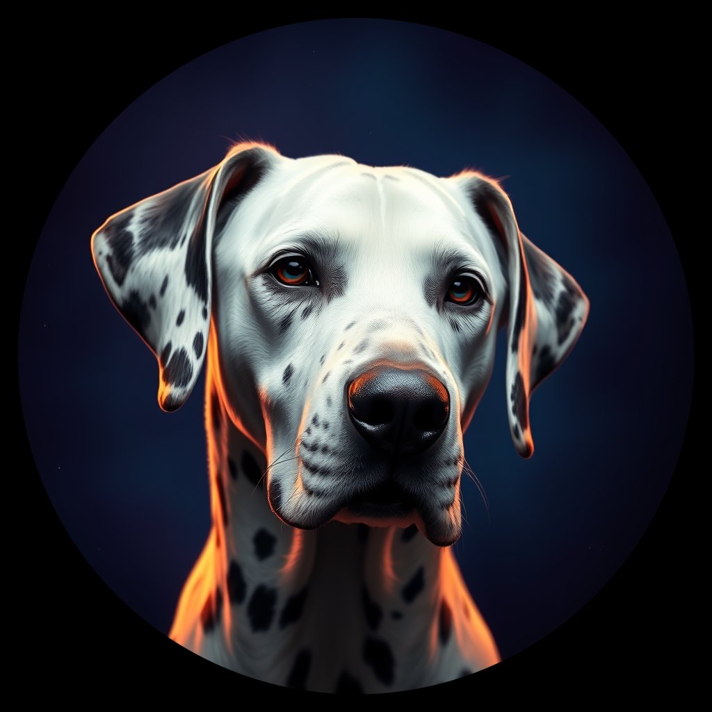 Cosmic medallion portrait of DAL96_DAL96, a Dalmatian