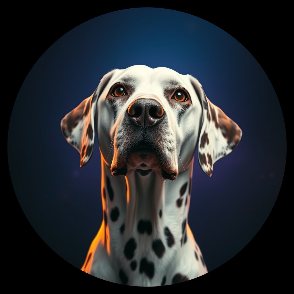 Cosmic medallion portrait of DAL9_DAL9, a Dalmatian