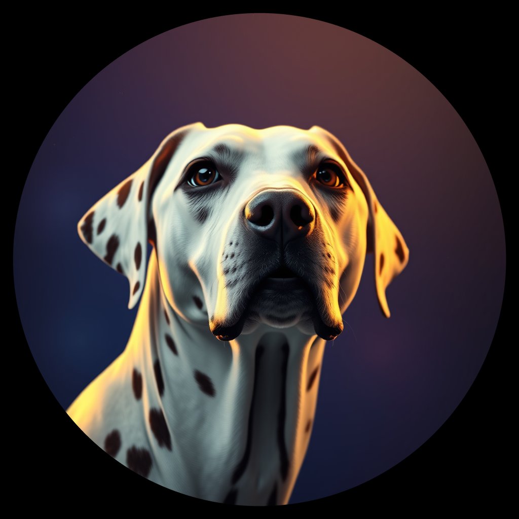 Cosmic medallion portrait of DALM_DALM_Z4C09, a Dalmatian