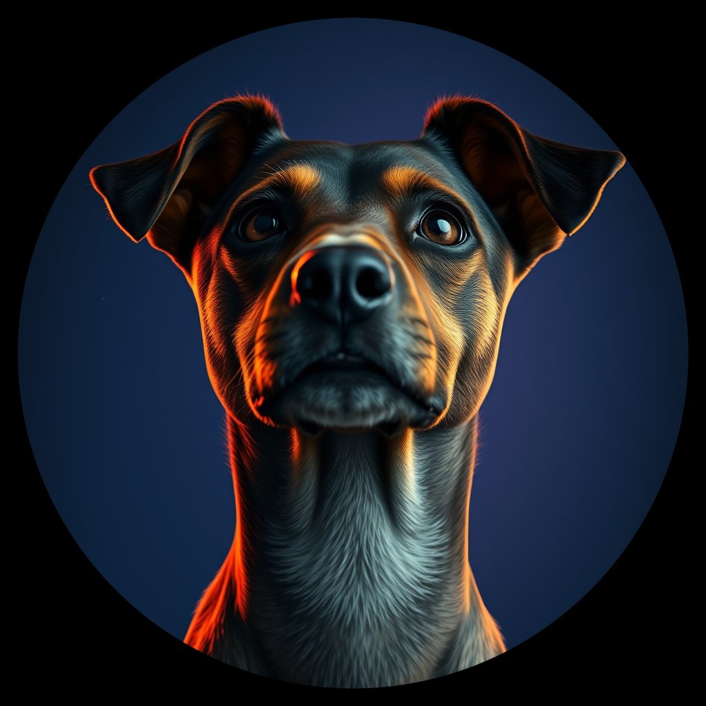 Cosmic medallion portrait of DRC88_DRC88, a Village Dog Drc Boende