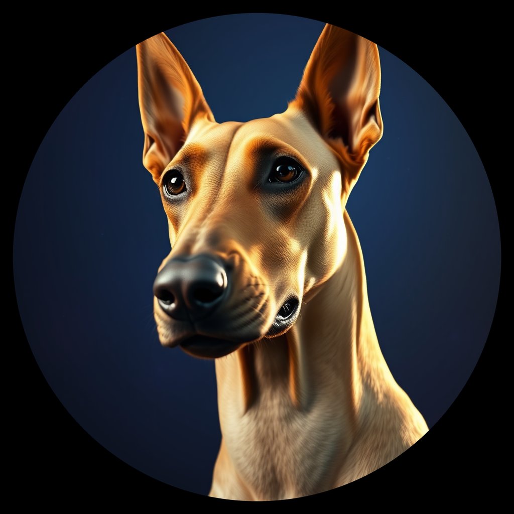 Cosmic medallion portrait of D_32321_D_32321, a Doberman Pinscher